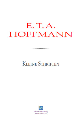 cover: Hoffmann, Kleine Schriften, 0