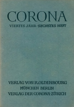 Esseys aus Zeitschrift „Corona“ 1931—37